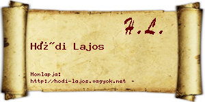 Hódi Lajos névjegykártya