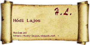 Hódi Lajos névjegykártya